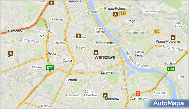 mapa Warszawy, Warszawa na mapie Targeo