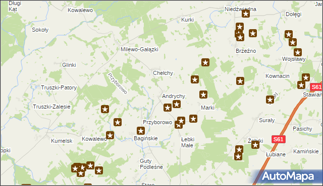 mapa Andrychy, Andrychy na mapie Targeo