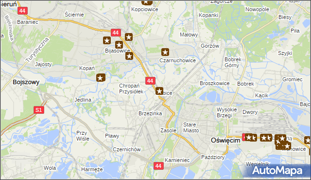 mapa Babice gmina Oświęcim, Babice gmina Oświęcim na mapie Targeo