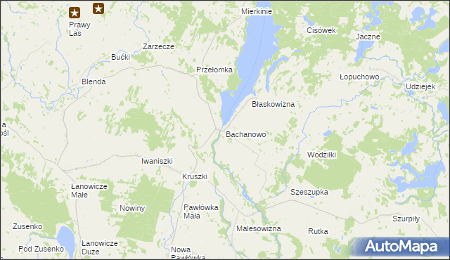 mapa Bachanowo, Bachanowo na mapie Targeo