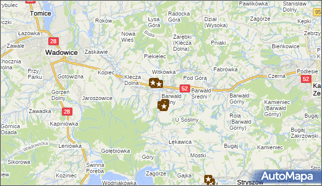 mapa Barwałd Dolny, Barwałd Dolny na mapie Targeo