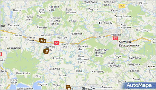 mapa Barwałd Górny, Barwałd Górny na mapie Targeo