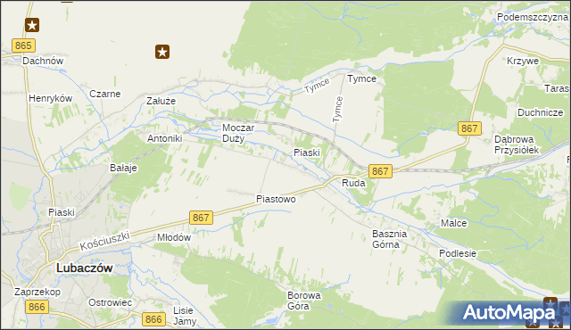 mapa Basznia Dolna, Basznia Dolna na mapie Targeo