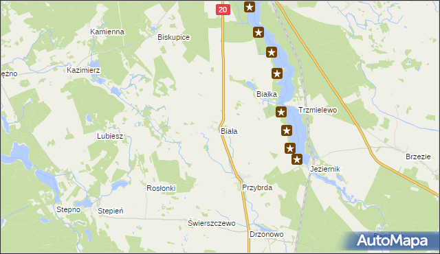 mapa Biała gmina Biały Bór, Biała gmina Biały Bór na mapie Targeo