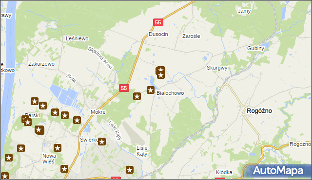 mapa Białochowo, Białochowo na mapie Targeo