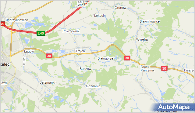 mapa Białogórze, Białogórze na mapie Targeo