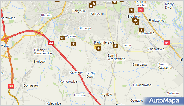 mapa Biestrzyków, Biestrzyków na mapie Targeo