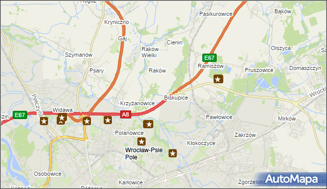 mapa Biskupice gmina Wisznia Mała, Biskupice gmina Wisznia Mała na mapie Targeo