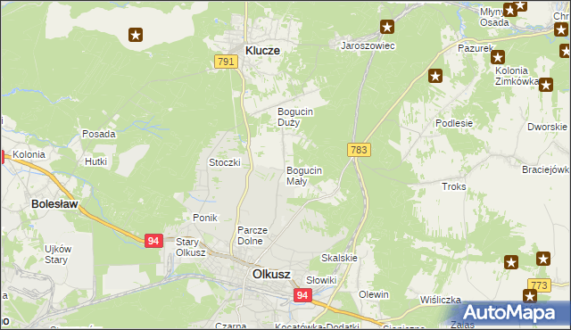 mapa Bogucin Mały, Bogucin Mały na mapie Targeo