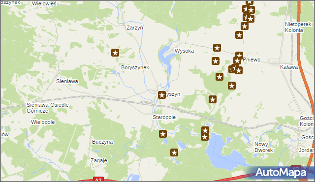 mapa Boryszyn, Boryszyn na mapie Targeo