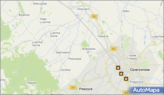 mapa Bratoszów, Bratoszów na mapie Targeo