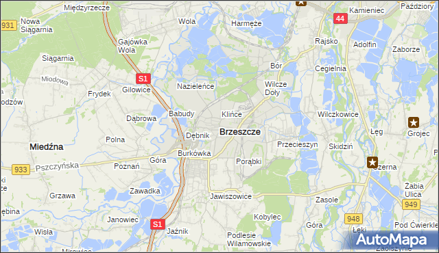 mapa Brzeszcze, Brzeszcze na mapie Targeo