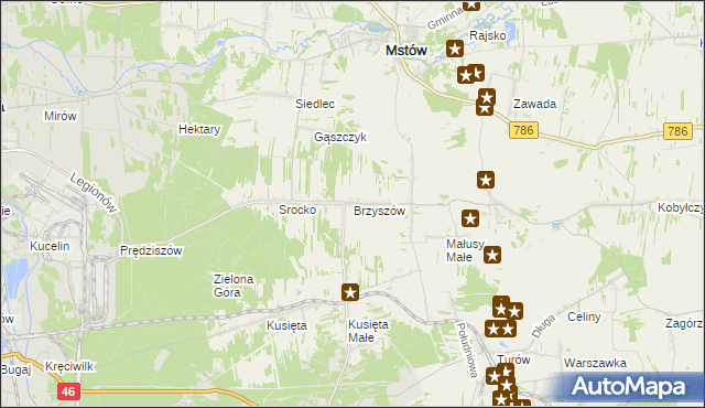 mapa Brzyszów, Brzyszów na mapie Targeo