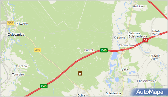 mapa Buczek gmina Bolesławiec, Buczek gmina Bolesławiec na mapie Targeo