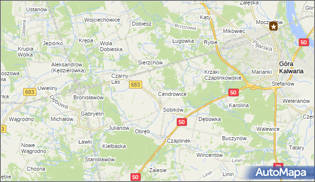 mapa Cendrowice, Cendrowice na mapie Targeo