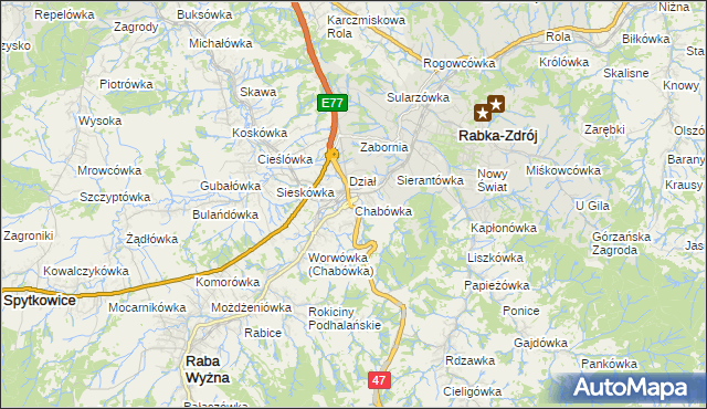 mapa Chabówka, Chabówka na mapie Targeo