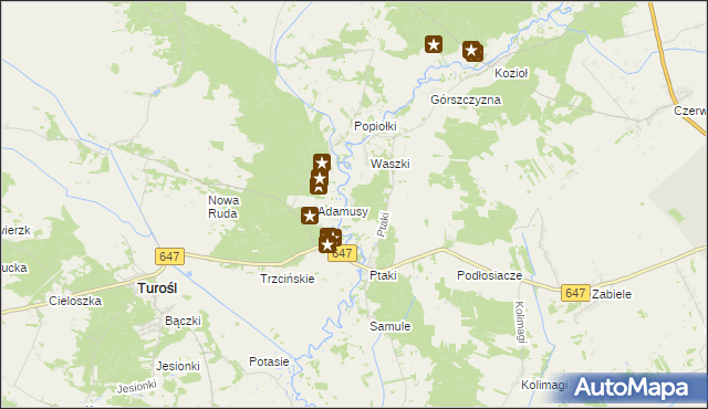 mapa Charubiny, Charubiny na mapie Targeo