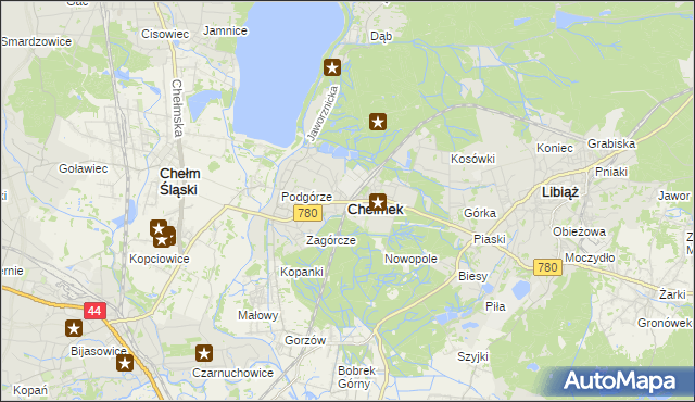 mapa Chełmek powiat oświęcimski, Chełmek powiat oświęcimski na mapie Targeo