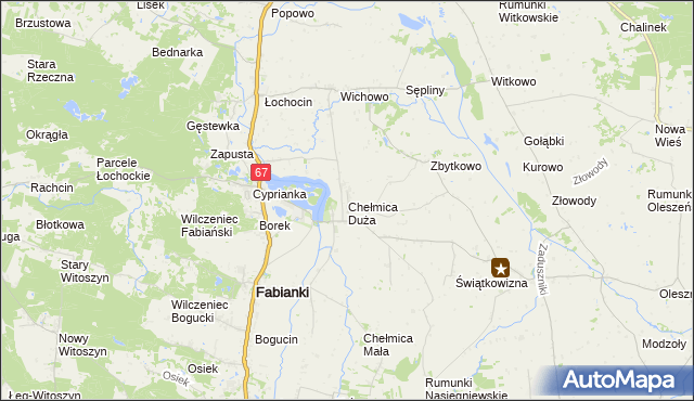 mapa Chełmica Duża, Chełmica Duża na mapie Targeo
