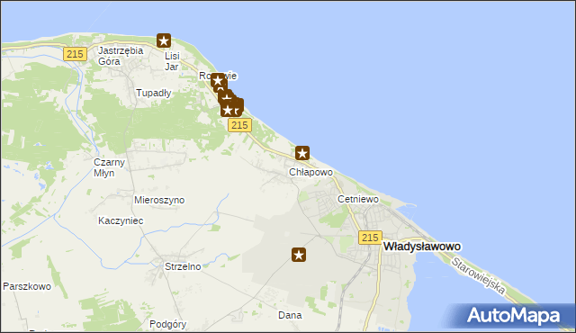 mapa Chłapowo gmina Władysławowo, Chłapowo gmina Władysławowo na mapie Targeo