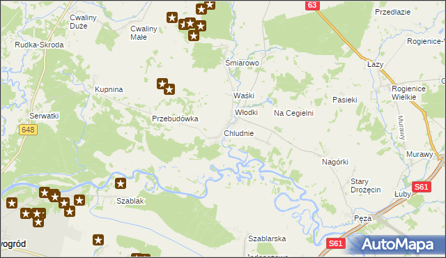 mapa Chludnie, Chludnie na mapie Targeo