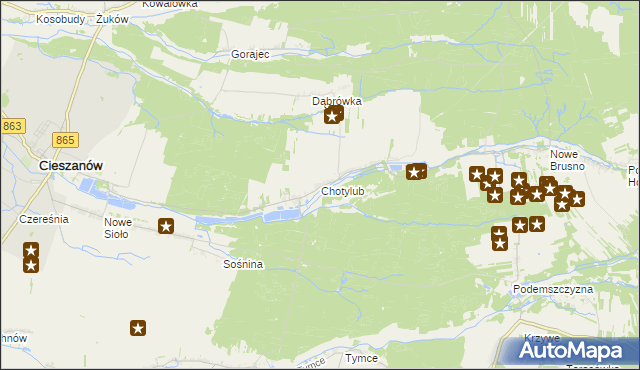 mapa Chotylub, Chotylub na mapie Targeo