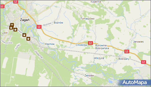 mapa Chrobrów, Chrobrów na mapie Targeo