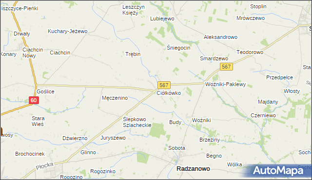 mapa Ciółkówko, Ciółkówko na mapie Targeo
