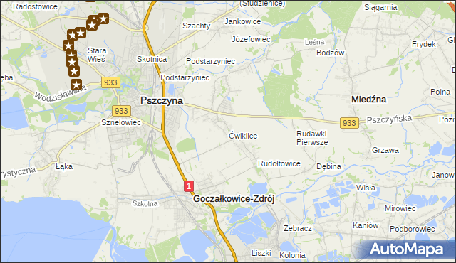 mapa Ćwiklice, Ćwiklice na mapie Targeo