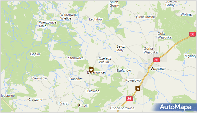 mapa Czeladź Wielka, Czeladź Wielka na mapie Targeo