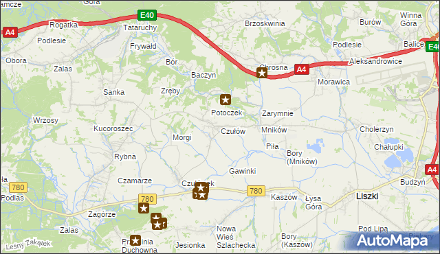 mapa Czułów, Czułów na mapie Targeo