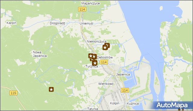 mapa Dębostrów, Dębostrów na mapie Targeo