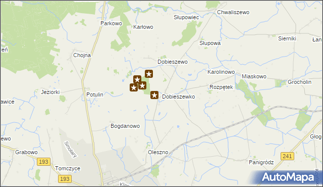 mapa Dobieszewko gmina Kcynia, Dobieszewko gmina Kcynia na mapie Targeo