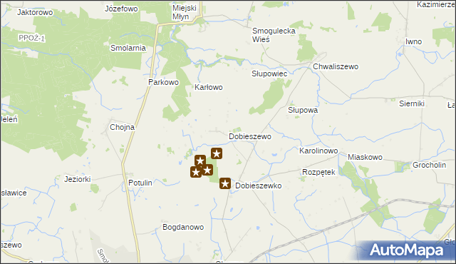 mapa Dobieszewo gmina Kcynia, Dobieszewo gmina Kcynia na mapie Targeo