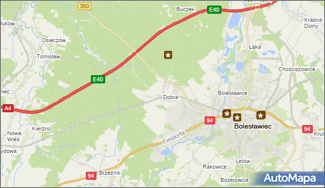 mapa Dobra gmina Bolesławiec, Dobra gmina Bolesławiec na mapie Targeo