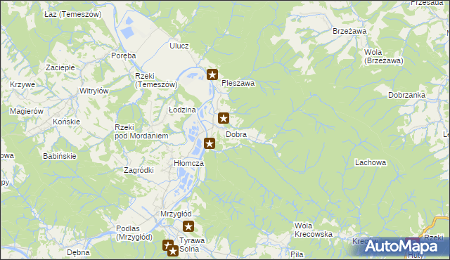 mapa Dobra gmina Sanok, Dobra gmina Sanok na mapie Targeo