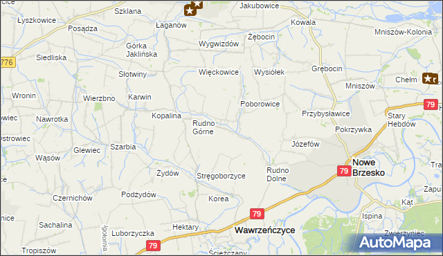 mapa Dobranowice gmina Igołomia-Wawrzeńczyce, Dobranowice gmina Igołomia-Wawrzeńczyce na mapie Targeo