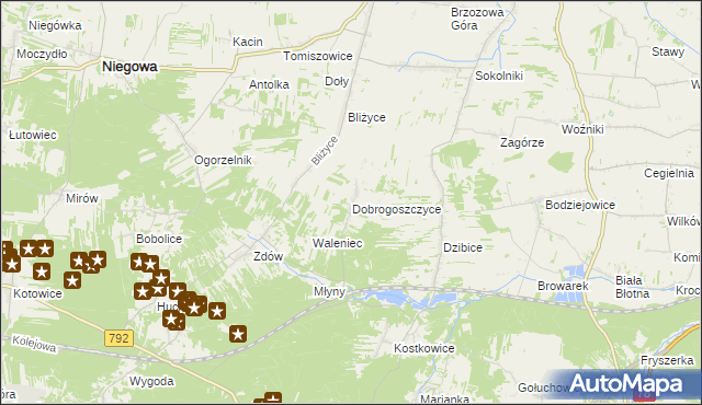 mapa Dobrogoszczyce, Dobrogoszczyce na mapie Targeo