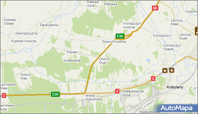 mapa Dobryń Duży, Dobryń Duży na mapie Targeo