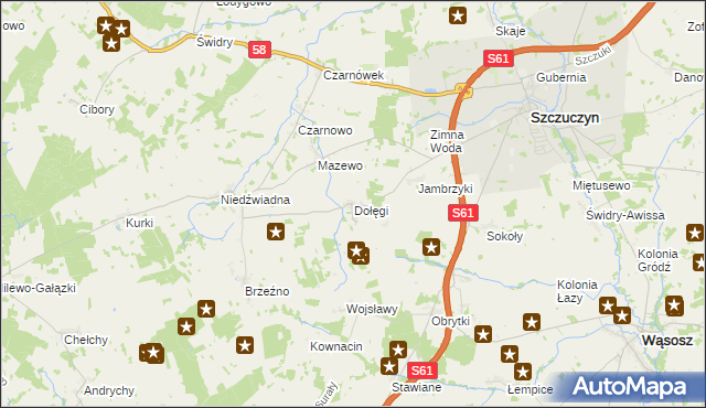 mapa Dołęgi, Dołęgi na mapie Targeo