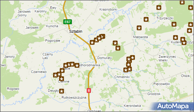 mapa Domuraty, Domuraty na mapie Targeo