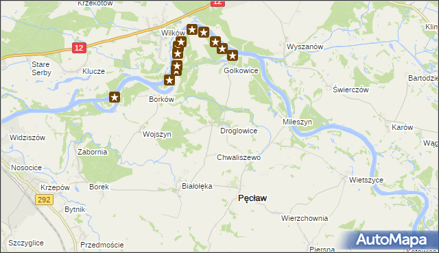 mapa Droglowice, Droglowice na mapie Targeo