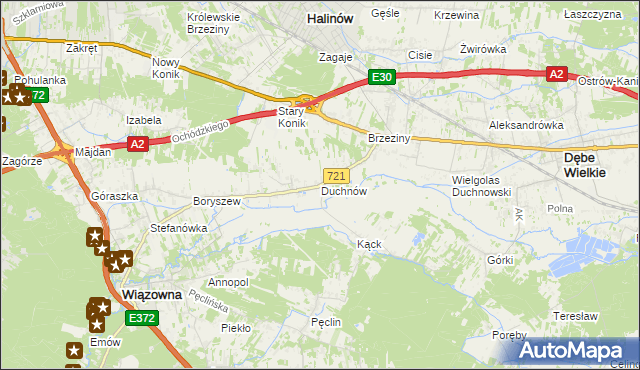 mapa Duchnów, Duchnów na mapie Targeo