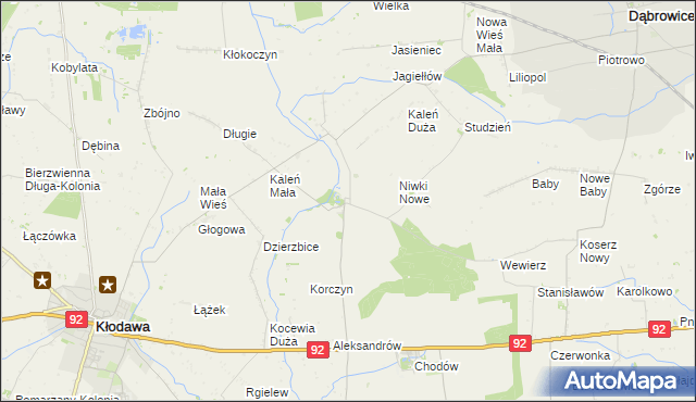 mapa Dzierzbice Osada, Dzierzbice Osada na mapie Targeo