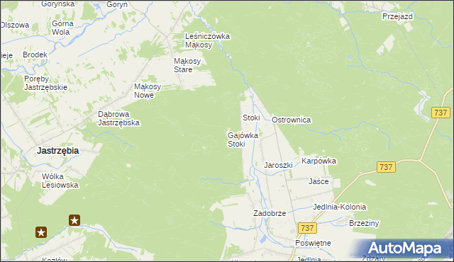 mapa Gajówka Stoki, Gajówka Stoki na mapie Targeo