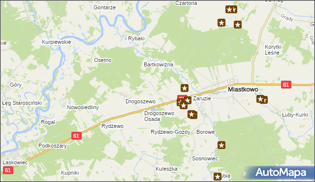 mapa Gałkówka gmina Miastkowo, Gałkówka gmina Miastkowo na mapie Targeo