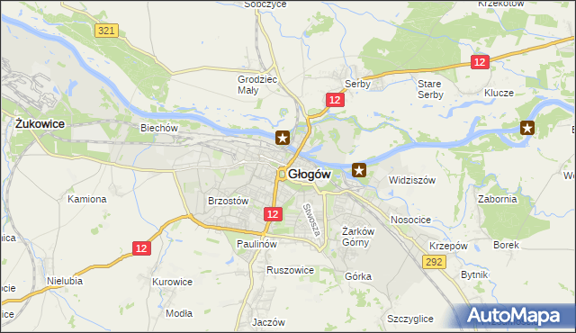 mapa Głogów, Głogów na mapie Targeo