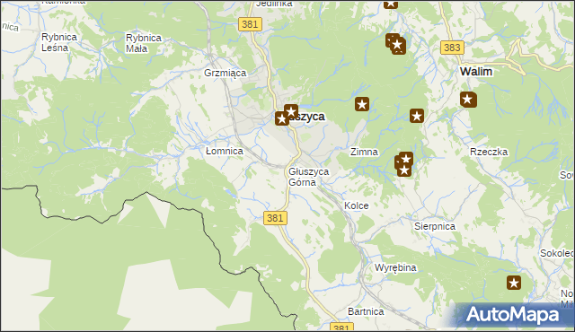 mapa Głuszyca Górna, Głuszyca Górna na mapie Targeo