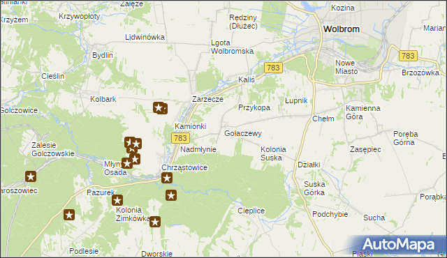 mapa Gołaczewy, Gołaczewy na mapie Targeo