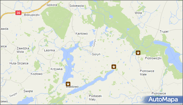 mapa Goryń gmina Kisielice, Goryń gmina Kisielice na mapie Targeo